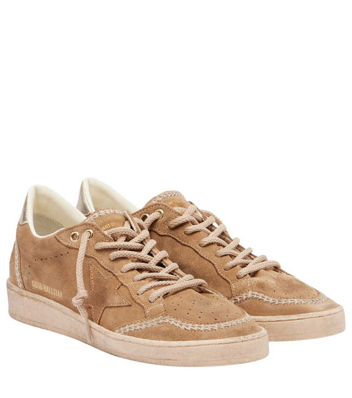 Photo: Golden Goose Ball Star embroidered suede sneakers