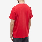 Moncler Men's Logo Ribbed T-Shirt in Red