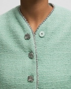ROTATE Birger Christensen Boucle Jacket Green Womens Bomber Jacket