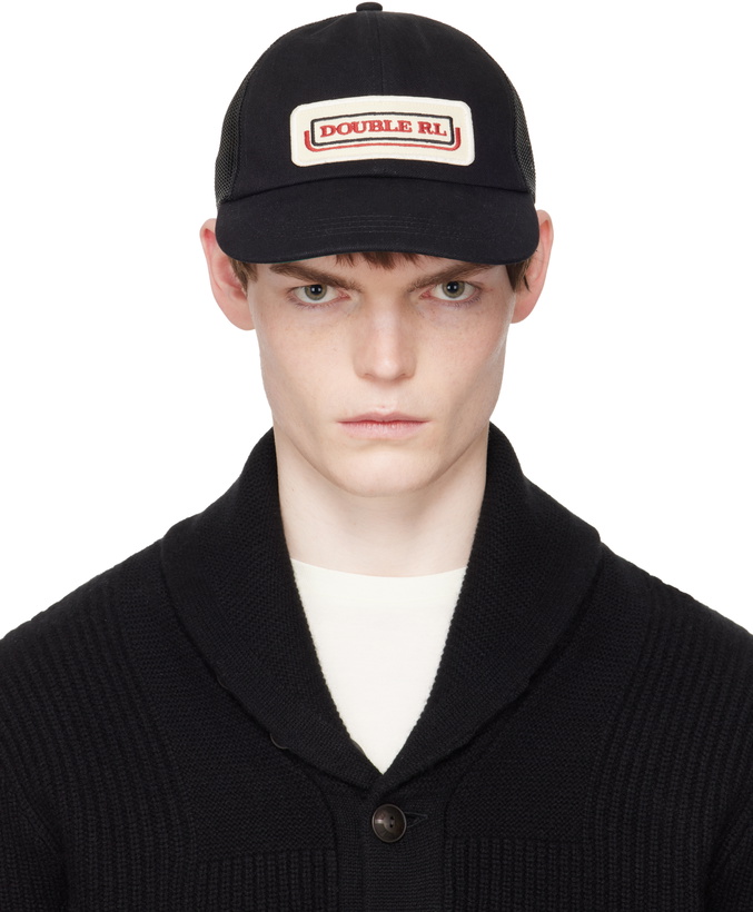 Photo: RRL Black Logo-Patch Denim Trucker Cap