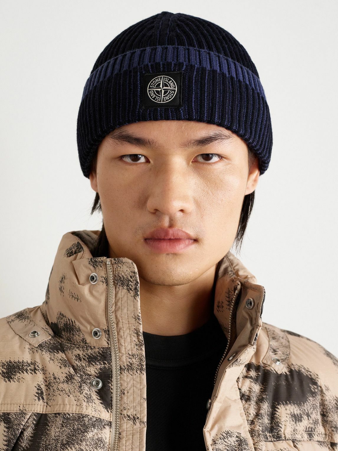 Stone Island - Logo-Appliquéd Ribbed Virgin Wool Beanie
