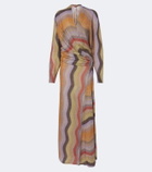 Missoni Draped printed lamé gown