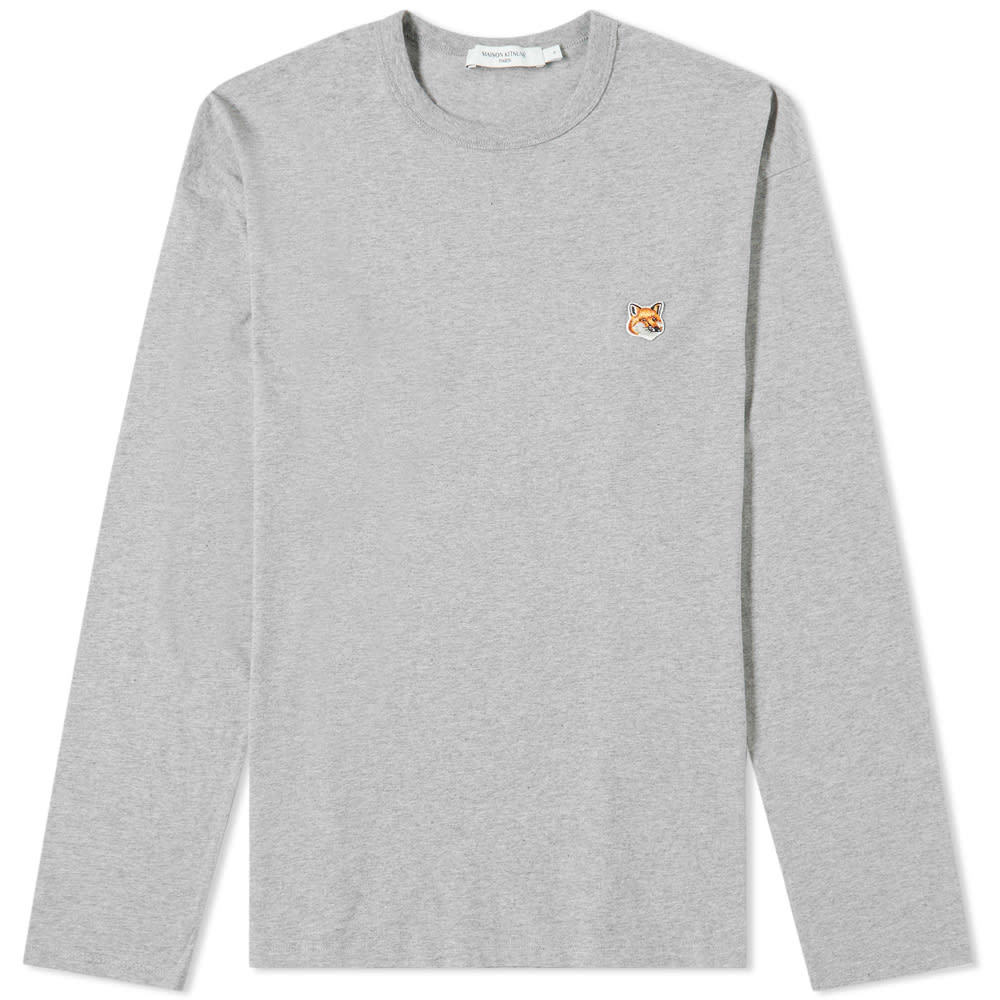 Maison Kitsune Long Sleeve Fox Head Patch Regular Tee Maison
