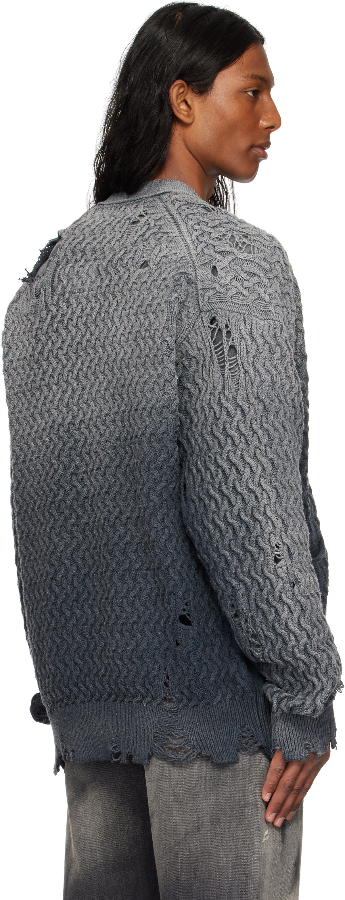 Maison MIHARA YASUHIRO Gray Sun Faded Like Knit Cardigan