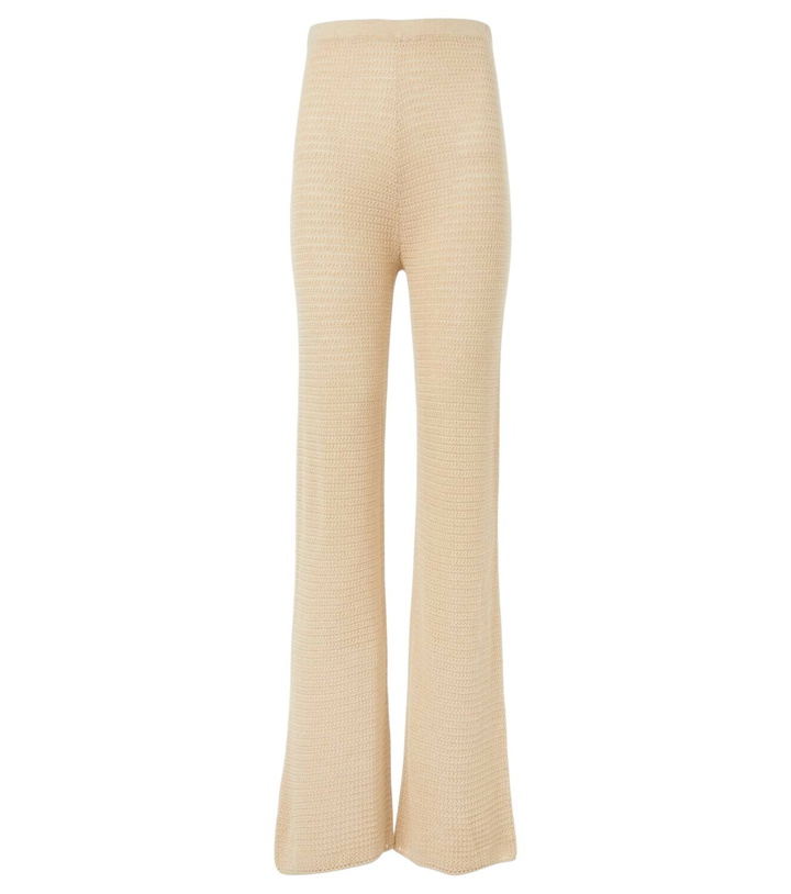Photo: Posse Lennon knitted cotton-blend flared pants