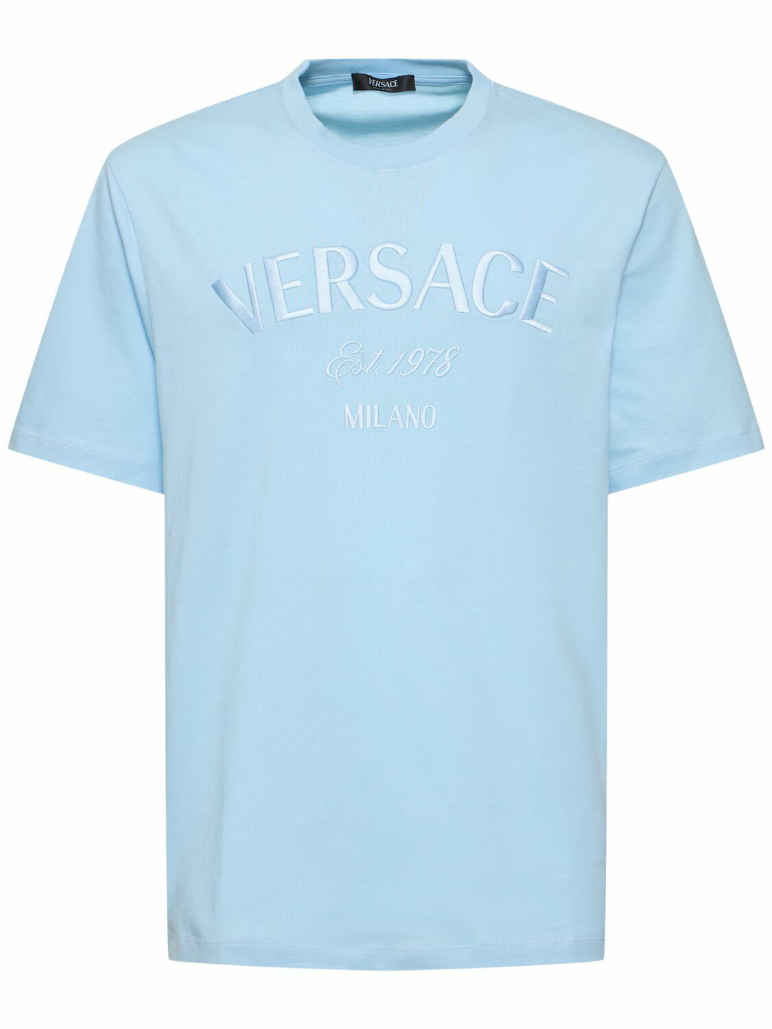 Photo: VERSACE Cotton Jersey Logo T-shirt