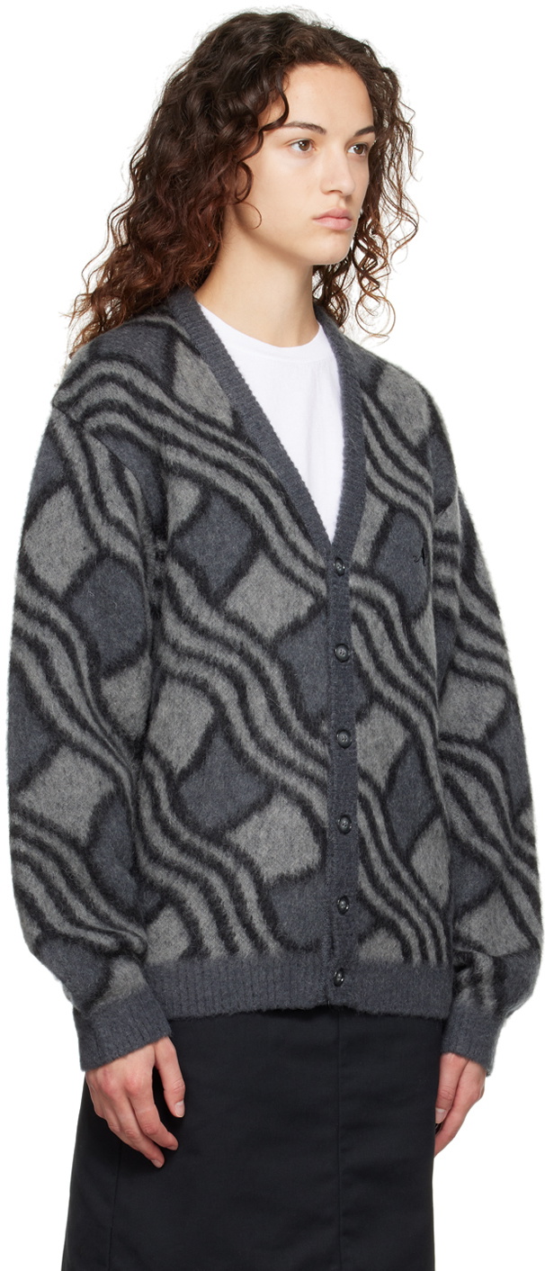 Awake NY Gray Wavy Cardigan
