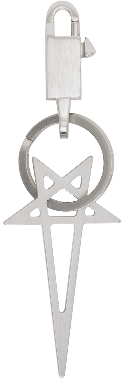 Rick Owens Silver Pentagram Keychain Rick Owens