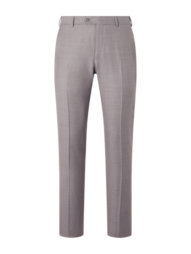 Photo: Brioni - Slim-Fit Wool-Gabardine Trousers - Gray