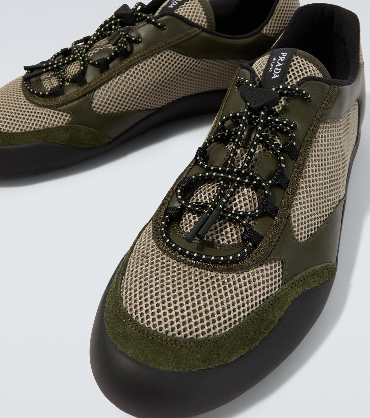 Prada Speedrock leather-trimmed sneakers
