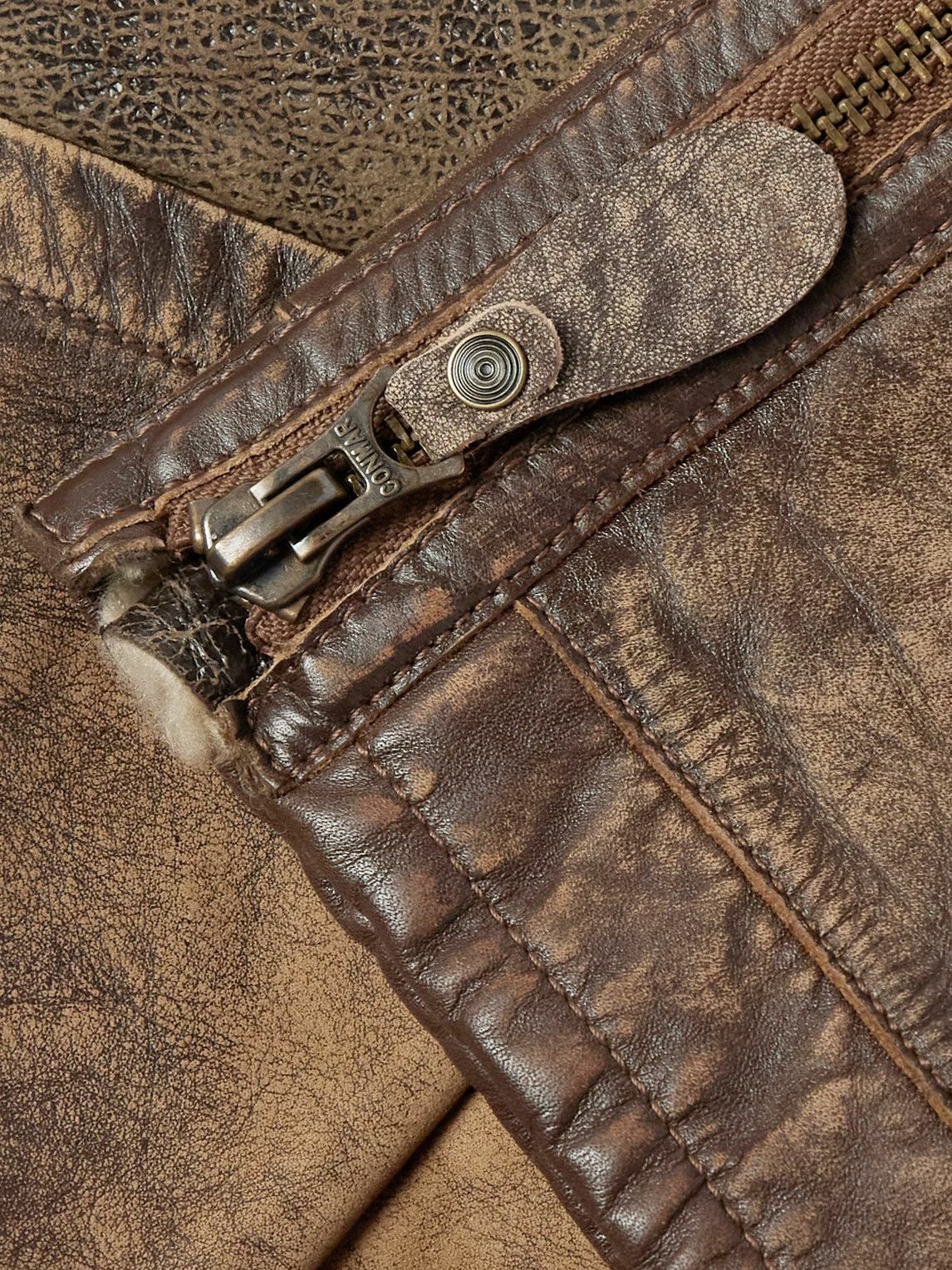 Polo Ralph Lauren - Distressed Shearling Bomber Jacket - Brown