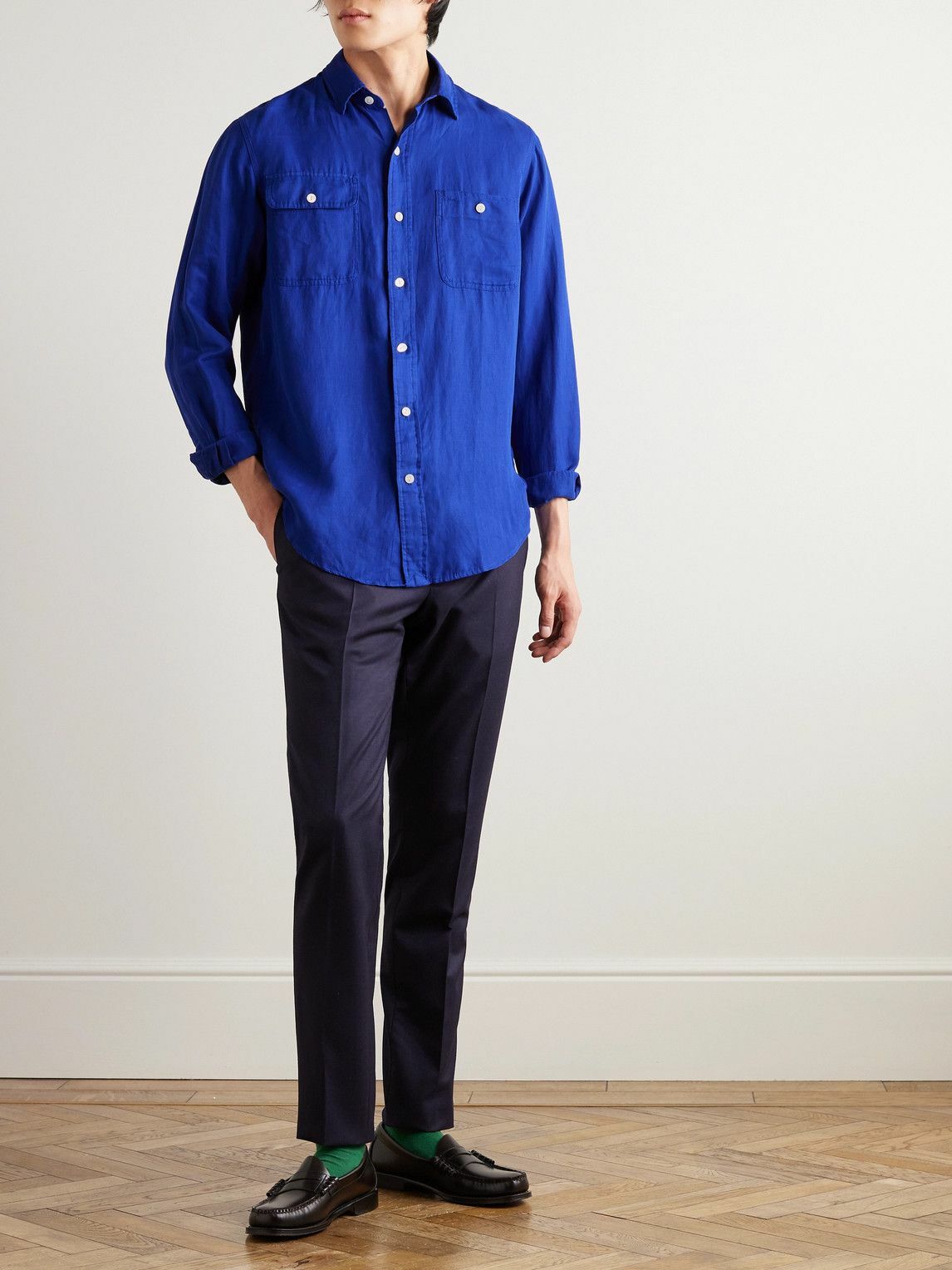Polo Ralph Lauren - Linen and Silk-Blend Twill Shirt - Blue Polo