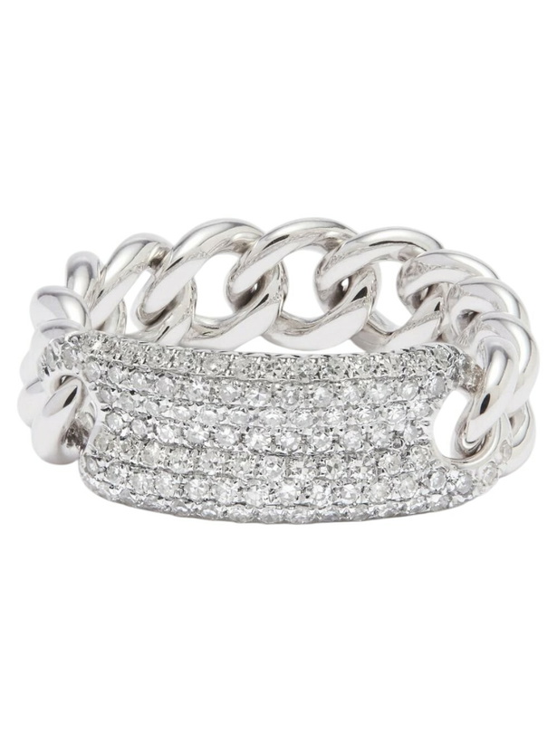 Photo: SHAY 18K White Gold ID Mini Link Diamond Ring