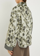 Forte_forte Floral-jacquard Bouclé Jacket White And Green
