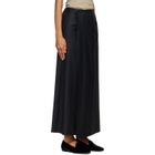 ssstein Black Wool & Silk Wrap Maxi Skirt