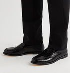 Loewe - Collapsible-Heel Croc-Effect and Full-Grain Leather Penny Loafers - Black