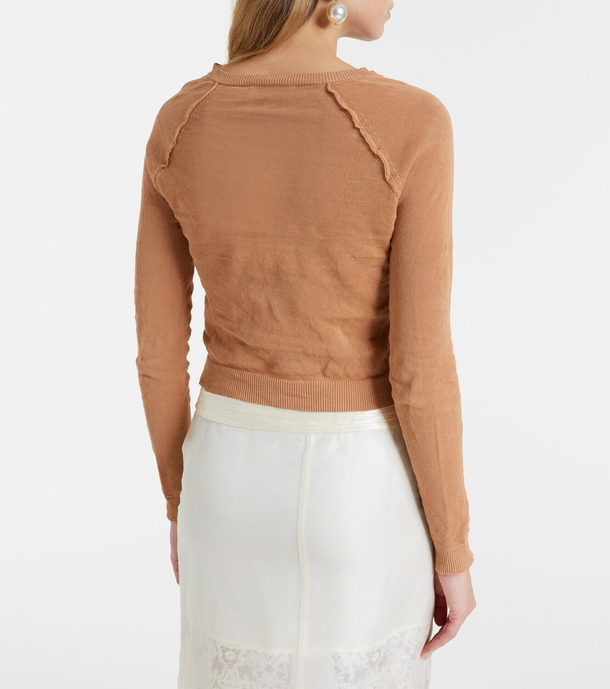 Shushu/Tong Beaded floral cotton-blend cardigan