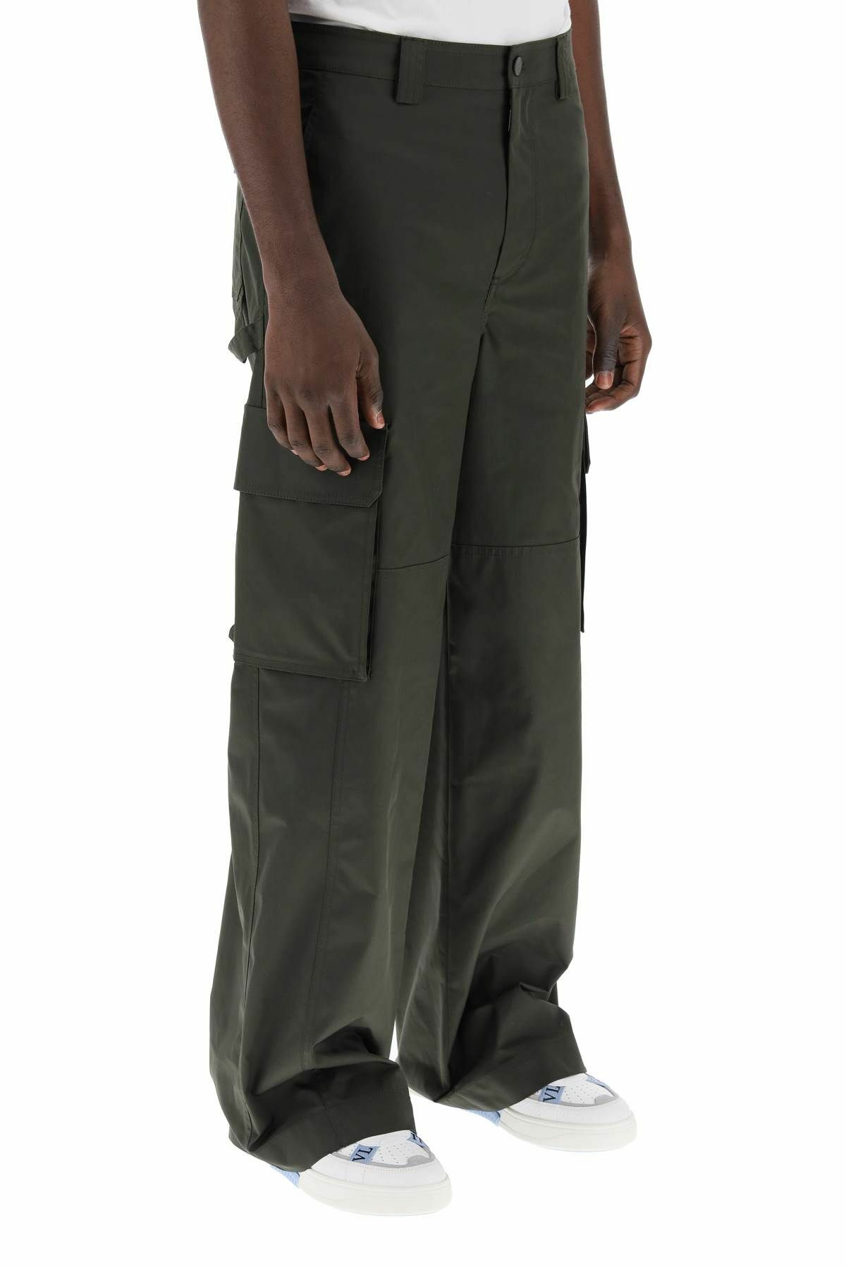 VALENTINO GARAVANI cargo pants in stretch nylon Khaki Valentino 