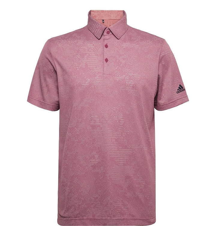 Photo: ADIDAS GOLF - Mélange Recycled Primegreen Golf Polo Shirt - Pink