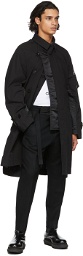 Sacai Black Cotton Oxford Coat