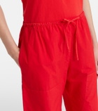 Leset Kyoto cropped cotton wide-leg pants