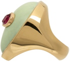 Alina Abegg SSENSE Exclusive Green & Pink Alien Ring