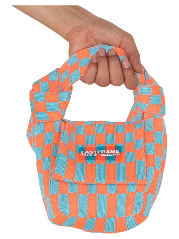 Photo: LASTFRAME Orange And Blue Obi Ichimatsu Mini Tote Bag