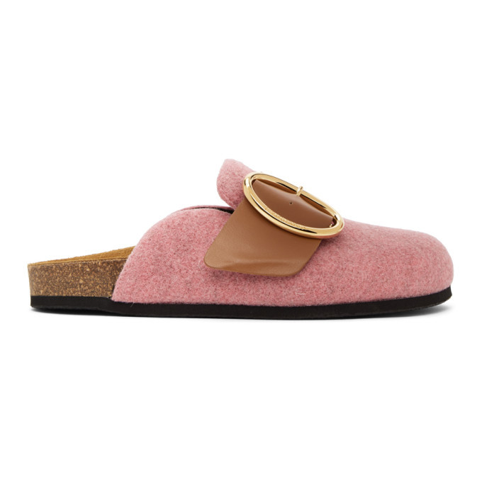 Photo: JW Anderson Pink Felt Buckle Loafers