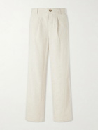Oliver Spencer - Cotton and Linen-Blend Drawstring Trousers - Neutrals