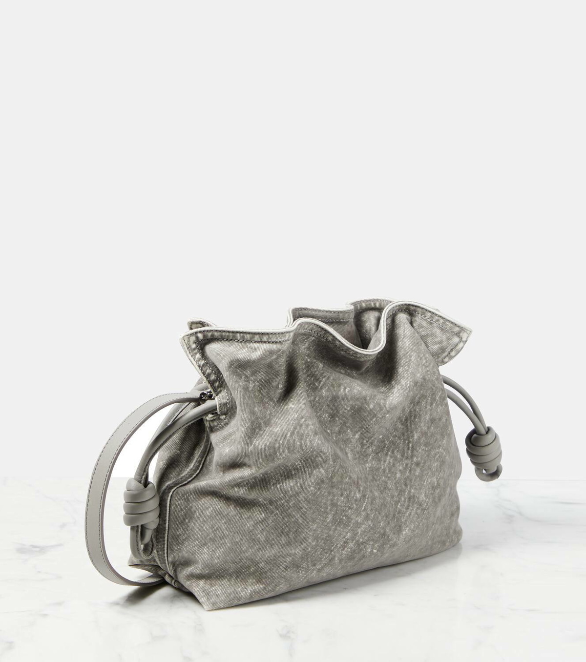 24AW new/LOEWE フラメンコフェイクファークラッチ Bag Gray Loewe Flamenco suede clutch Loewe