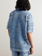 Alanui - Camp-Collar Bandana-Jacquard Cotton-Piqué Shirt - Blue