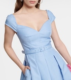 Self-Portrait Pleated taffeta midi dress