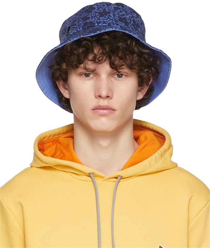 Photo: PS by Paul Smith Blue Floral Camo Print Bucket Hat