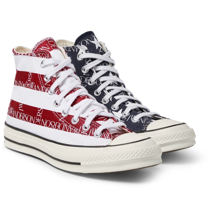 Photo: Converse - JW Anderson 1970s Chuck Taylor All Star Logo-Print Canvas High-Top Sneakers - Navy