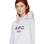 A.P.C. Grey US Logo Hoodie