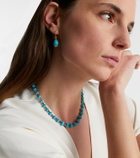 Ileana Makri 14kt gold (585/1000) drop earrings with turquoises and diamonds