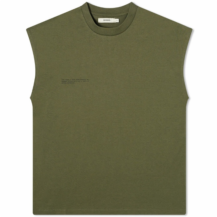 Photo: Pangaia Organic Cotton Cropped Shoulder C-Fiber T-Shirt in Rosemary Green