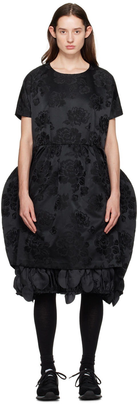 Comme des Garçons Comme des Garçons Black Floral Midi Dress Comme des ...