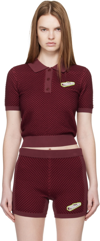 Photo: Casablanca Burgundy Bubble Jacquard Polo