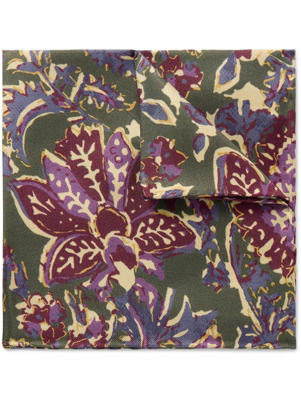 Photo: Favourbrook - Charleston Floral-Print Silk-Twill Pocket Square