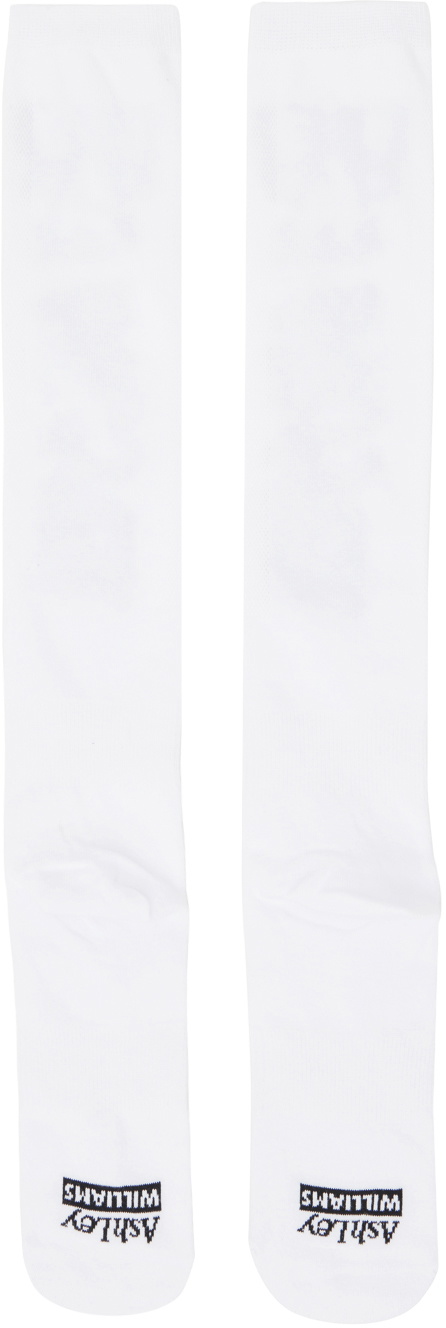 Ashley Williams White Suffer Bow Socks