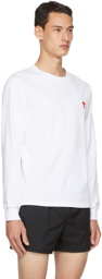 AMI Alexandre Mattiussi White Ami De Coeur Long Sleeve T-Shirt