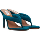 ALAÏA Blue Thong Mule Heeled Sandals