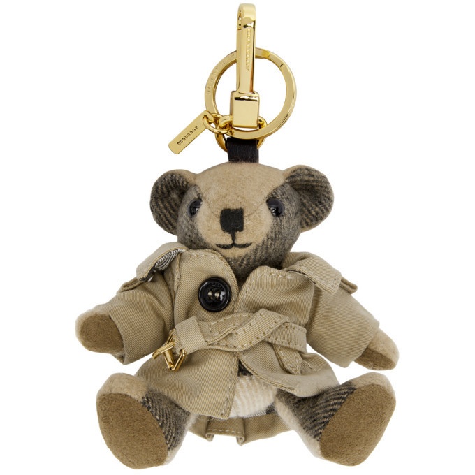 Burberry Thomas Trench-coat Teddy Bear Key-ring in Natural