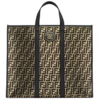 Fendi Black and Gold Large Forever Fendi Tote