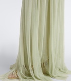 De La Vali Nymera pleated tulle corset gown