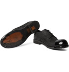 Officine Creative - Bubble Dipped Cap-Toe Washed-Nubuck Derby Shoes - Men - Black
