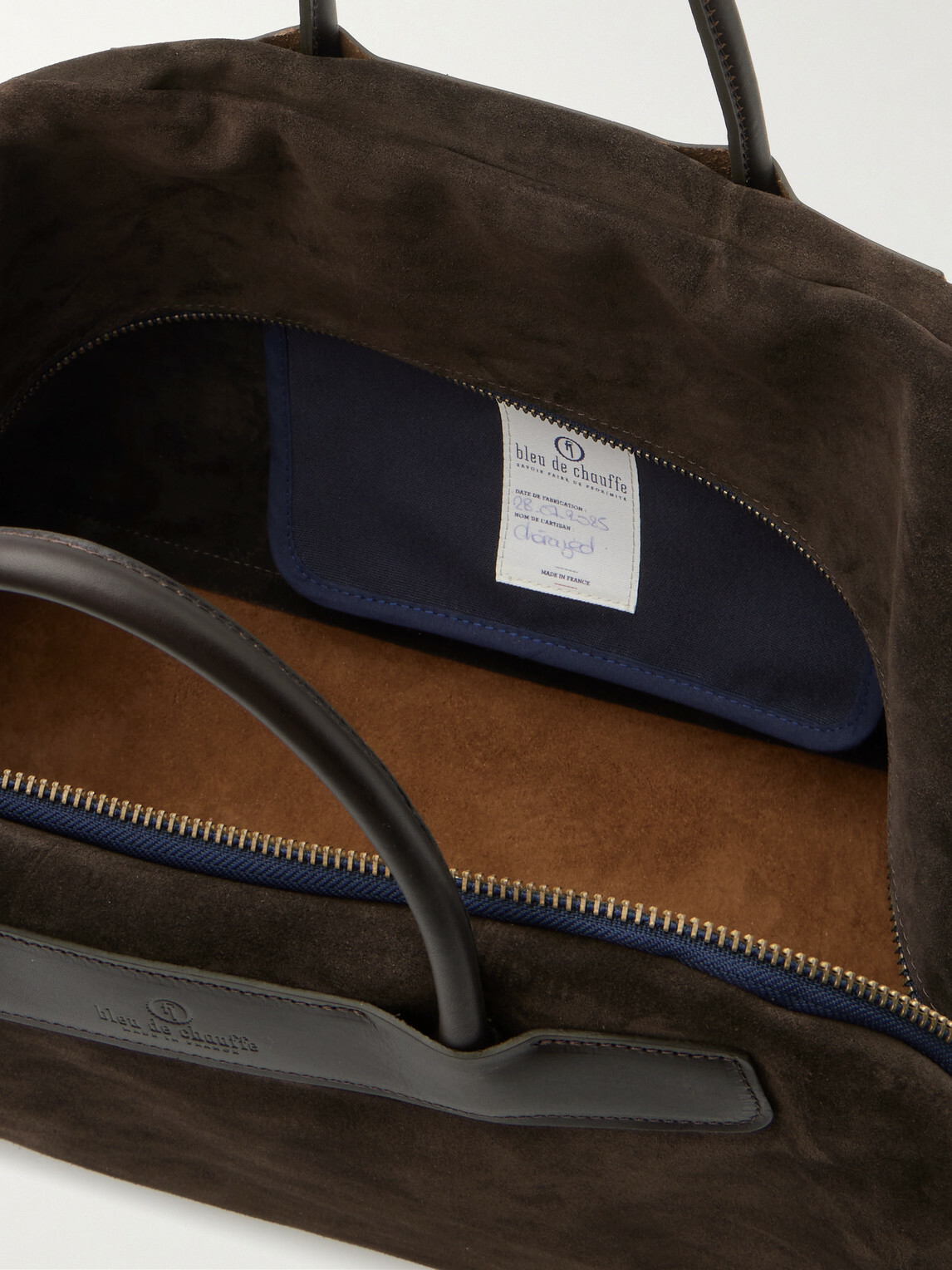 Bleu de Chauffe - Leather-Trimmed Suede Weekend Bag