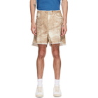 CAMPERLAB Beige Corduroy Print Denim Cutoff Shorts