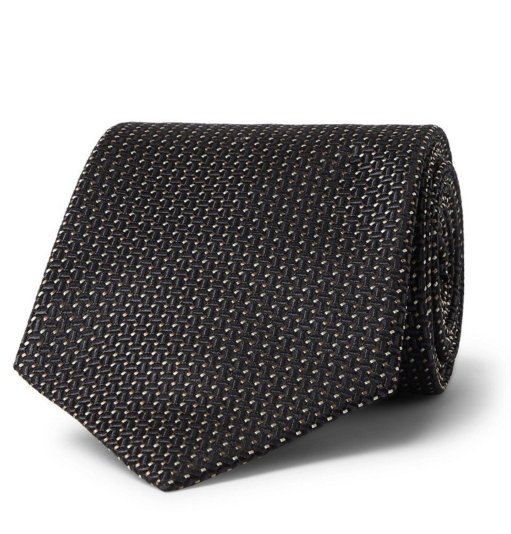 Photo: Brioni - 8cm Silk-Jacquard Tie - Black